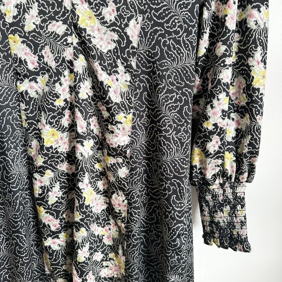 Cinq a Sept Black Mixed Floral Jessica Midi Dress sz 2 $425 - Picture 12 of 14